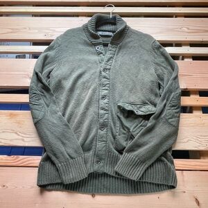 REI Army Green Men's Cardigan Sweater Medium